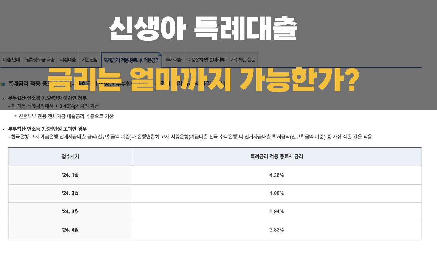 신생아 특례대출 금리