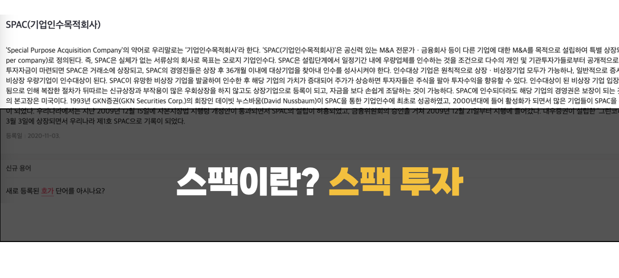 스팩 투자