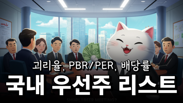 국내주식 우선주 리스트 괴리율 PBR 배당률 (2026년)