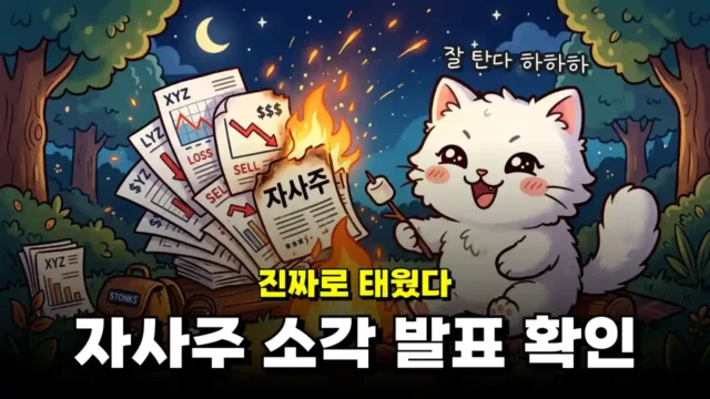 국내주식 자사주 소각 현황을 확인해보자 (2026년 1분기)